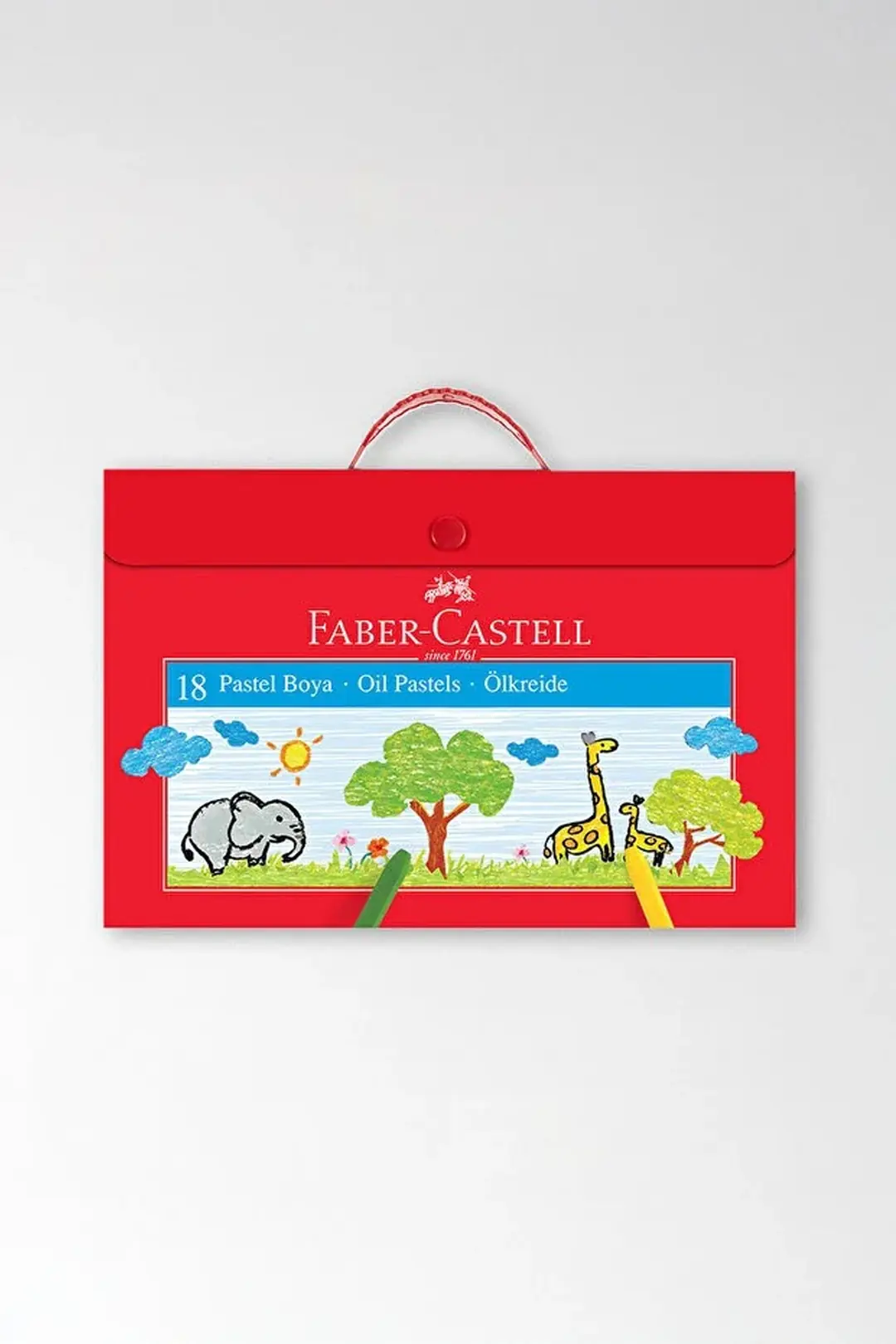 Faber-Castell Pastel Boya 18 Renk – Plastik Taşıma Çantalı Boya Seti