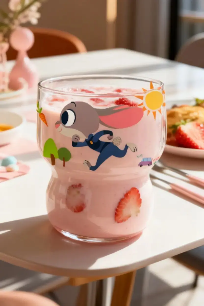Disney Zootropolis Lisanslı Judy Hopps Borosilikat Cam Bardak – Estetik Şeffaf Su Bardağı 300 mL