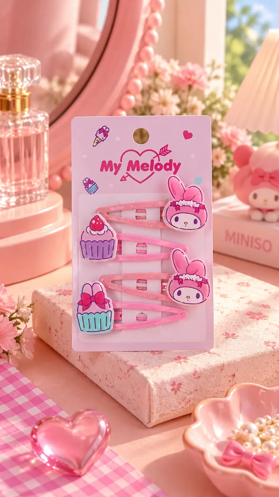 Sanrio Lisanslı My Melody Saç Tokası Seti 4'lü – Sevimli Günlük Aksesuar