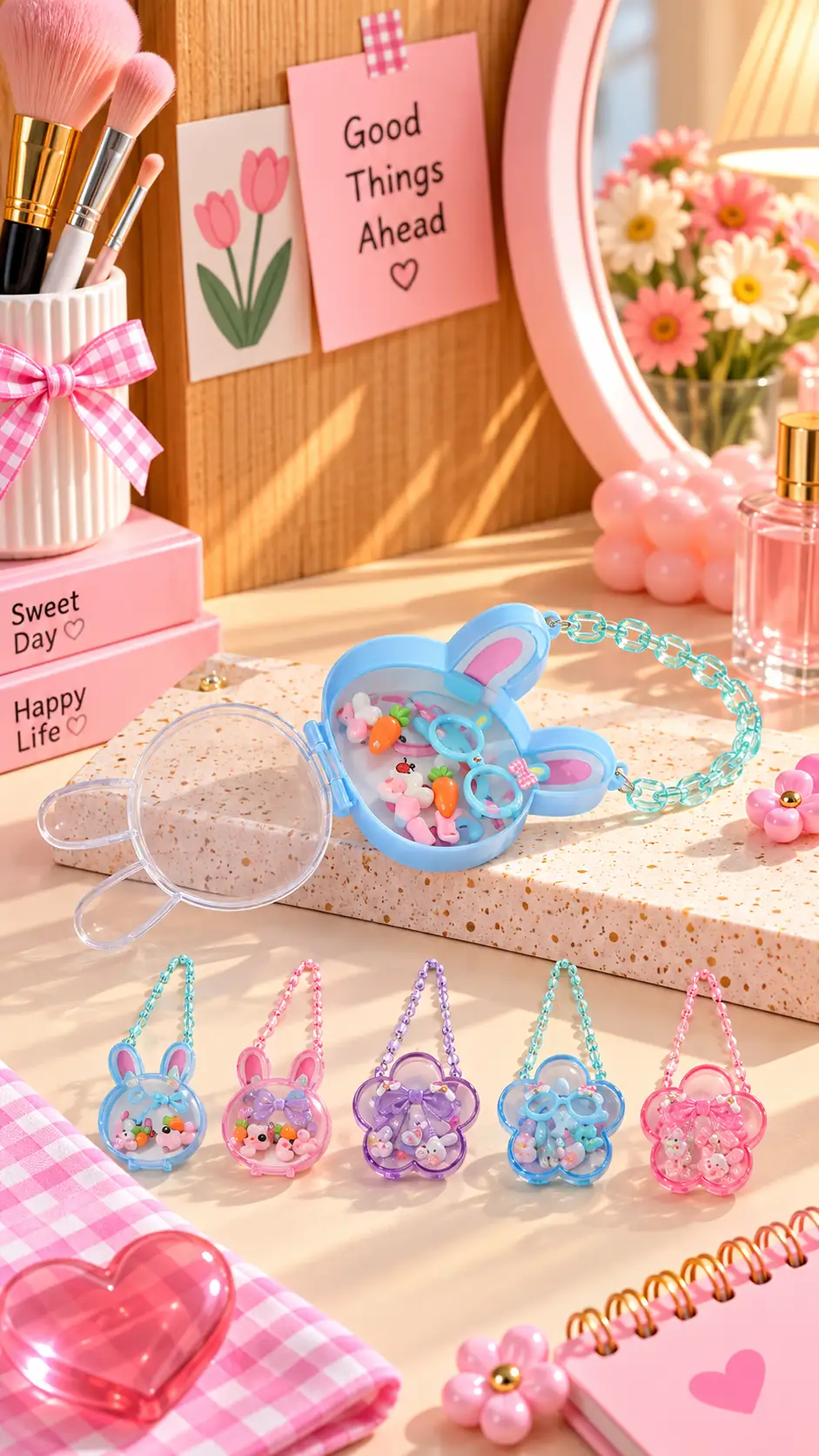 Miniso Lisanslı Lovely Serisi Gözlüklü Çocuk Saç Tokası Seti – Saklama Kutulu Aksesuar Seti