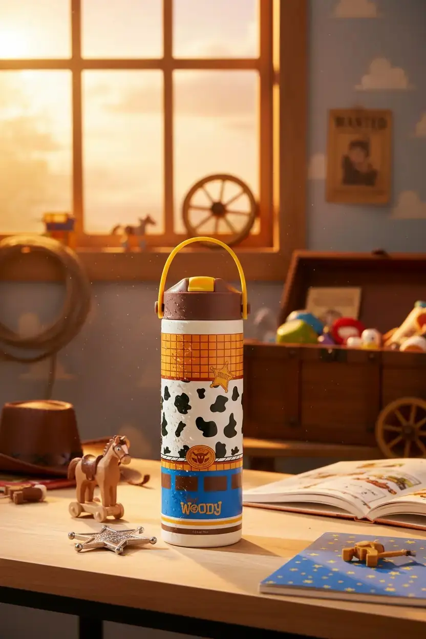 Disney Pixar Toy Story Lisanslı Woody Pipetli Çelik Şişe 550 mL – Saplı Tasarım