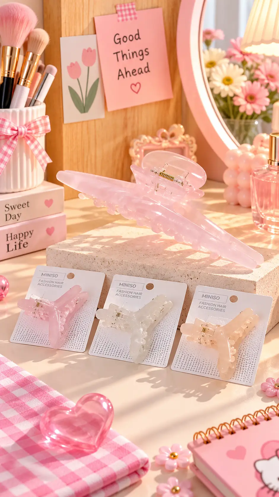 Miniso Lisanslı Büyük Şeffaf Kıskaç Toka Dayanıklı Kavisli Tasarım Modern Görünüm 13 Cm