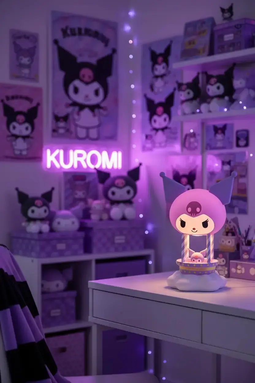 Sanrio Lisanslı Kuromi Balon Serisi Dekoratif Aydınlatma – Şarjlı & Yumuşak Led