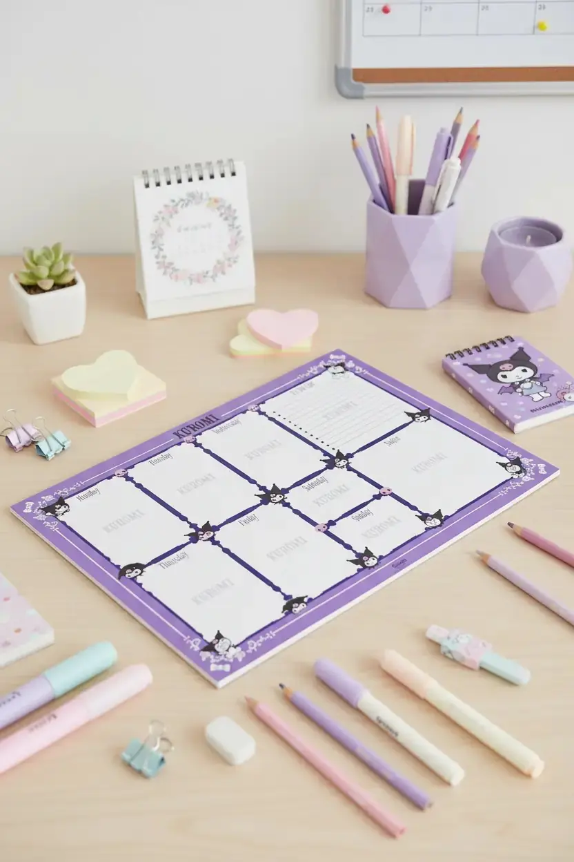 Sanrio Lisanslı A4 Planlayıcı – Haftalık & Günlük Masa Üstü Plan Defteri