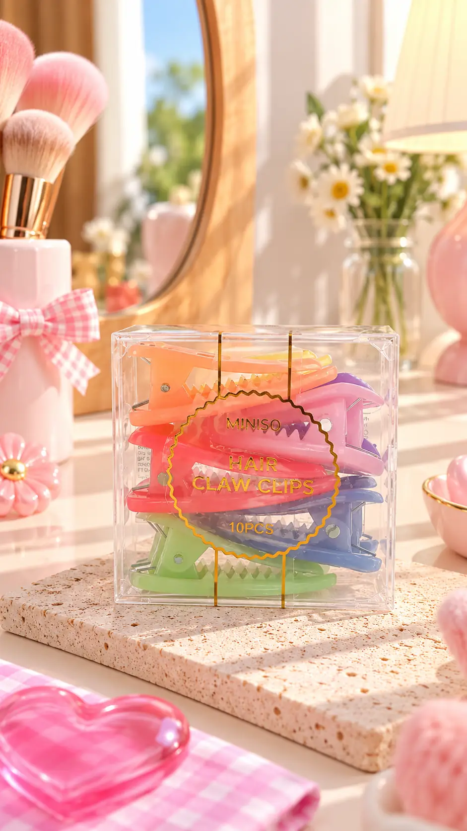 Miniso Lisanslı Küçük Renkli 10'lu Saç Tokası Seti – Dayanıklı Plastik ve Şık Saç Aksesuarı 4 Cm