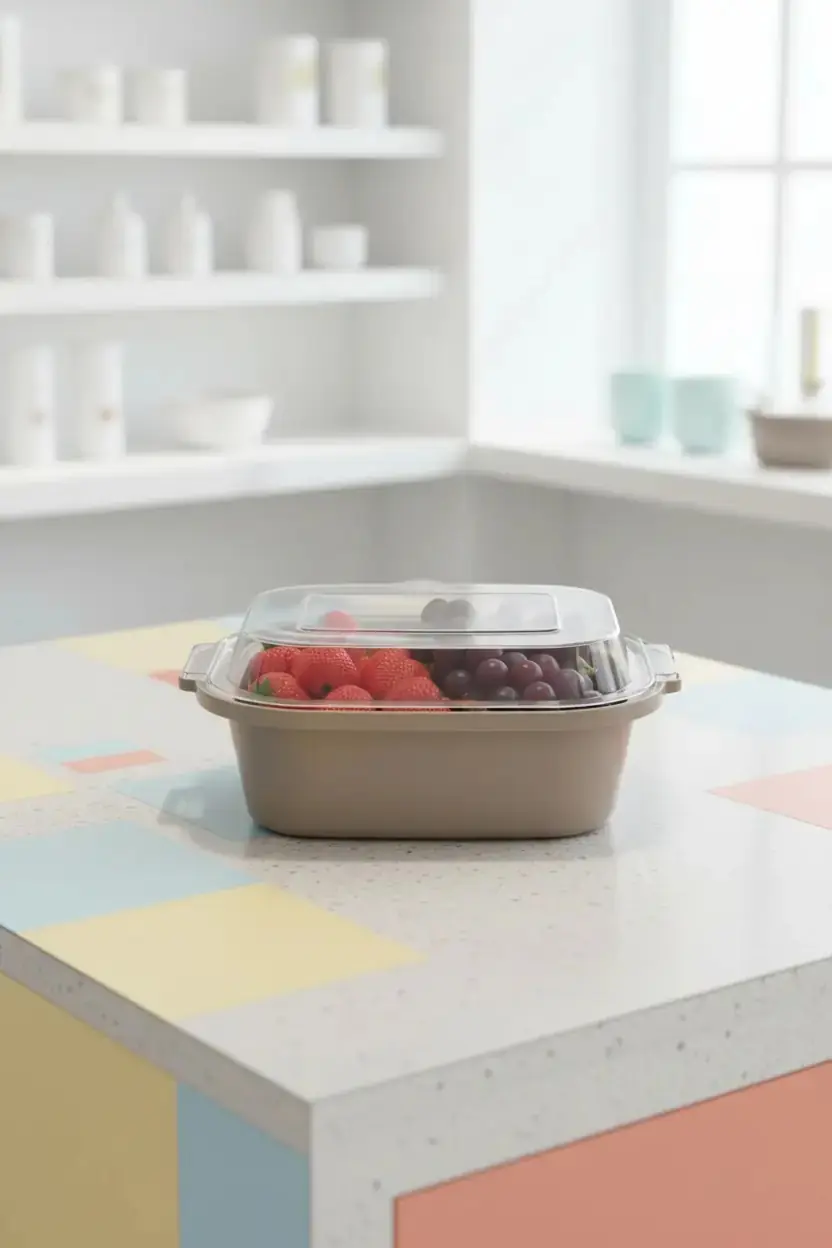 Miniso Lisanslı Klasik Seri Çok Amaçlı Süzgeçli Gıda Kabı 21,5 Cm – Koyu Renk