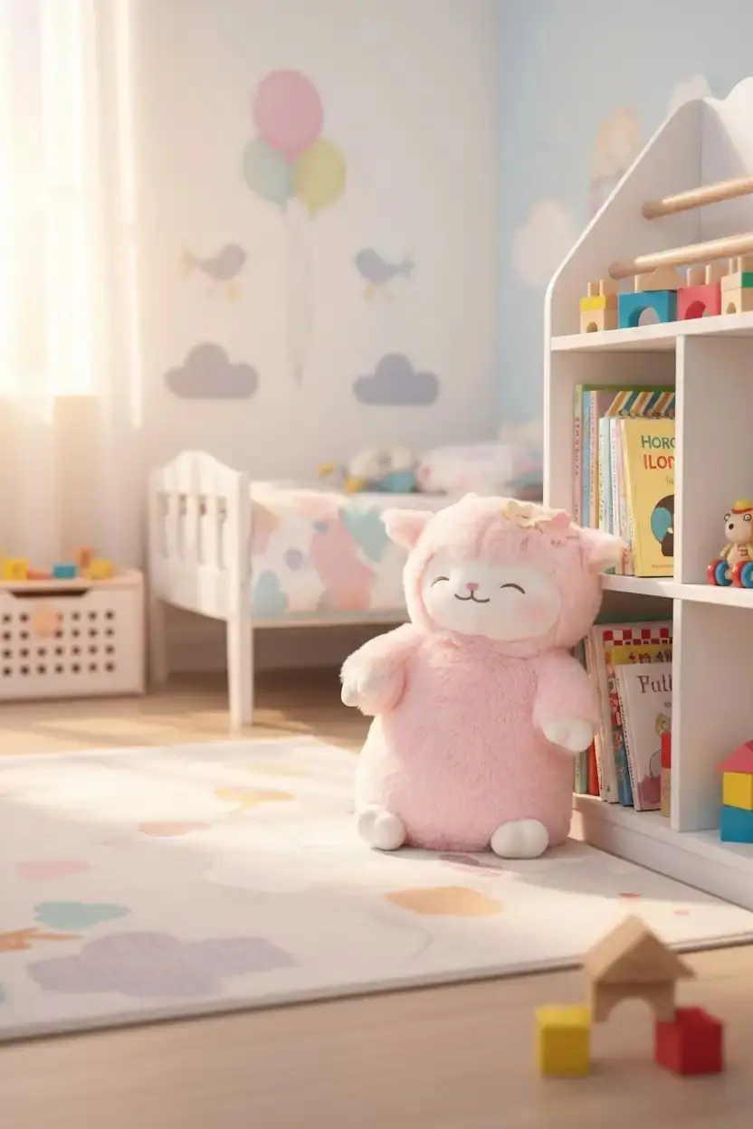 Miniso Lisanslı Kuzu Baa Serisi Pembe Peluş Oyuncak – Sakura Temalı Yumuşak ve Kabarık Kuzu 27 Cm
