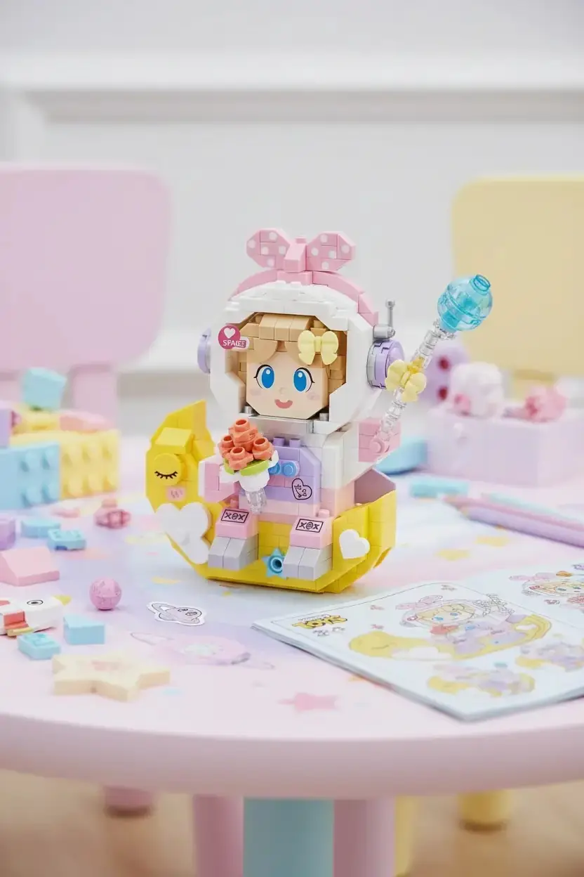 Miniso Lisanslı Keşif Serisi Kız Astronot Oyun Bloğu 9 Cm – Eğitici Uzay Oyuncağı