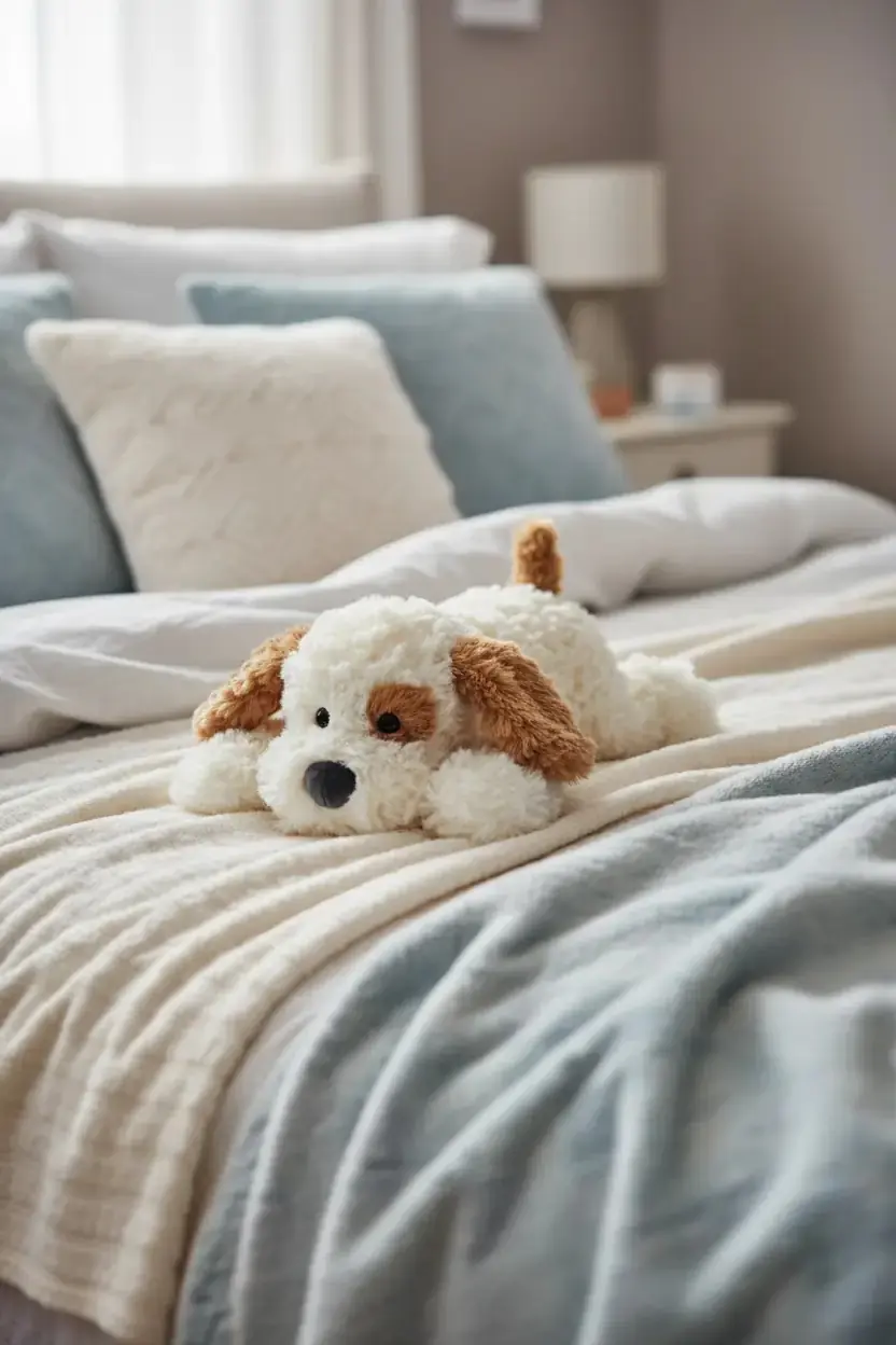 Miniso Lisanslı Yatar Pozisyon Koleksiyonu Küçük Yumuşak Köpek Peluş Oyuncak