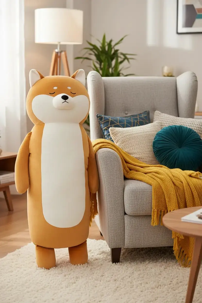 Miniso Lisanslı Dev Shiba Inu Peluş Oyuncak – Yumuşak Dokulu Dekoratif Uyku Arkadaşı 89 Cm