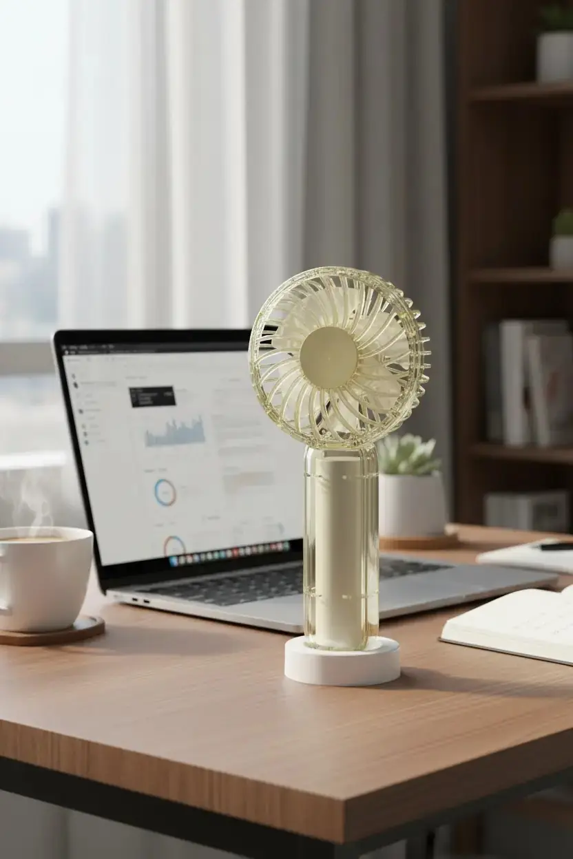 Miniso Lisanslı El Tipi Mini Fan Beyaz – Şarj Edilebilir Taşınabilir El Fanı 13,75 Cm