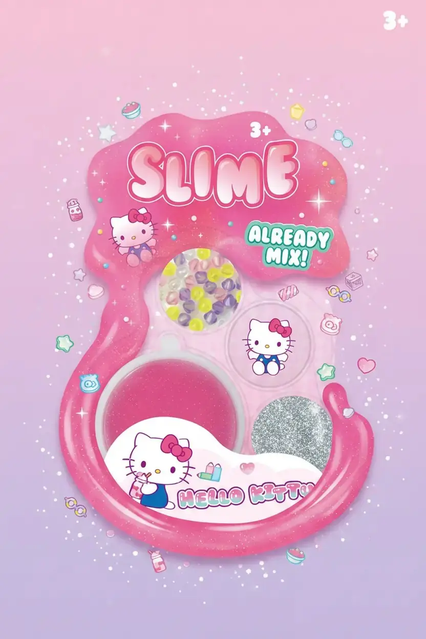 Sanrio Lisanslı Hello Kitty Slime Set – Tek Renk Yumuşak Doku