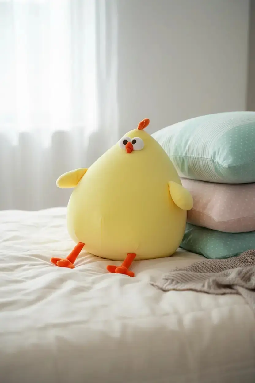 Miniso Lisanslı Dundun Serisi Tombul Tavuk Peluş Oyuncak – Yumuşak ve Büyük Uyku Arkadaşı 30 Cm