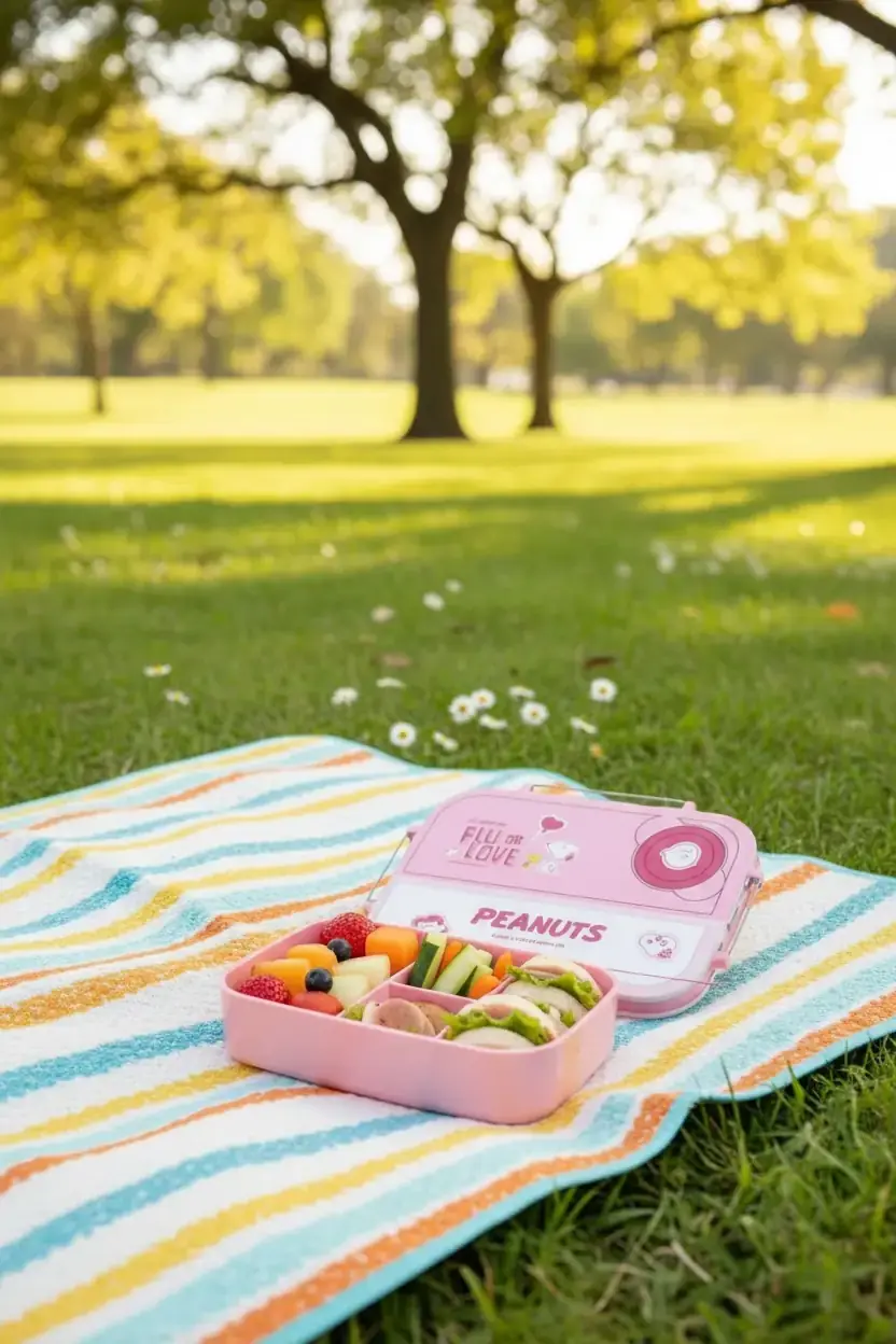 Snoopy Lisanslı Pembe Serisi Beslenme Çantası – Sızdırmaz Kilitli Beslenme Kutusu 1300mL 23.5 Cm