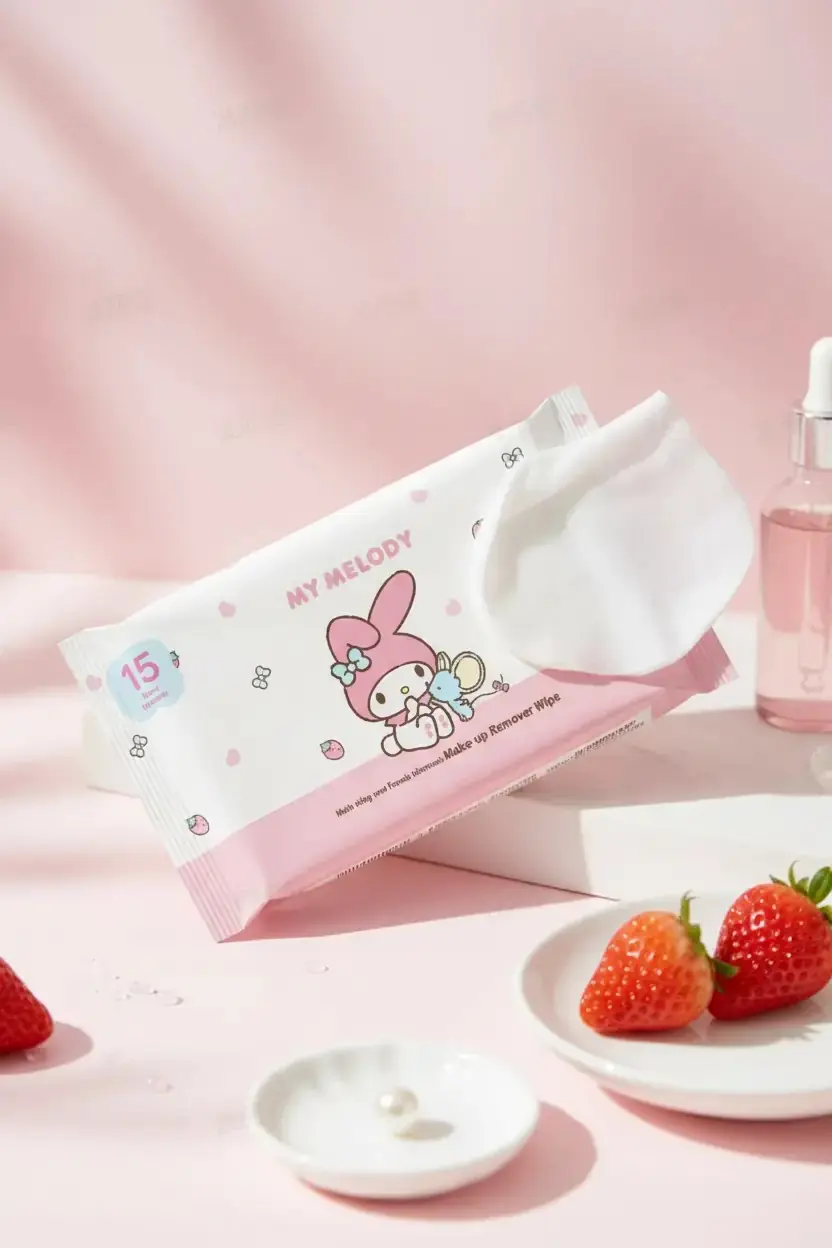 Sanrio Lisanslı My Melody Yüz Temizleme Mendili Çilek Özlü 12.5 Cm