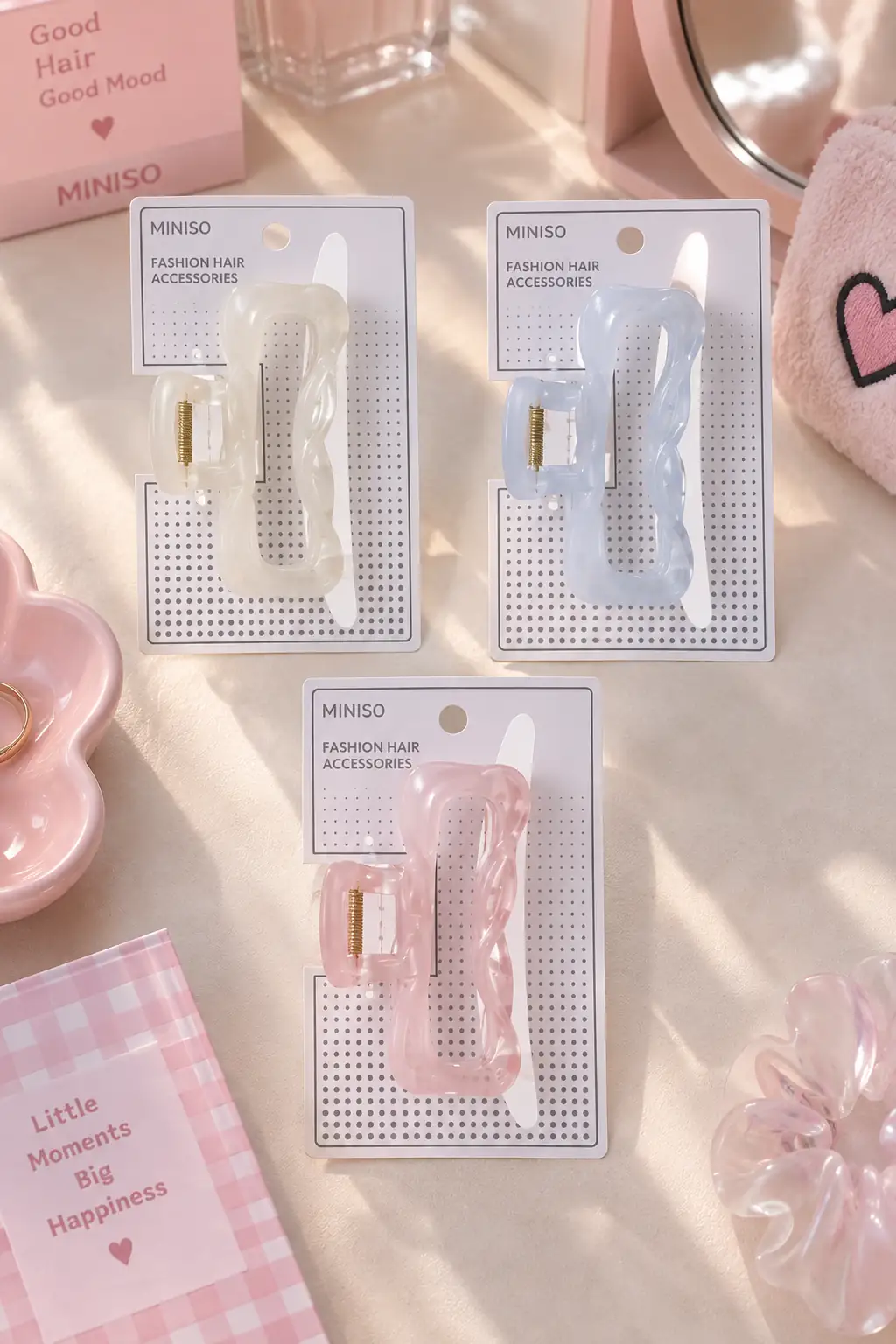 Miniso Lisanslı Basic Jöle Kare Saç Tokası – Karışık Renk 8 Cm