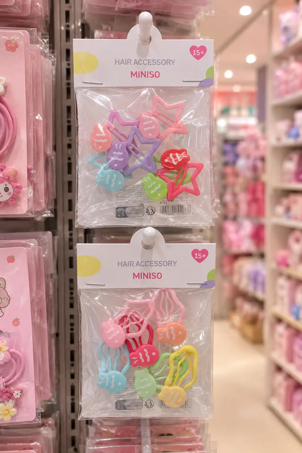 Miniso Lisanslı Çanta Serisi Saç Tokası Seti (6 Adet) – Yıldız & Figür Detaylı Renkli Toka