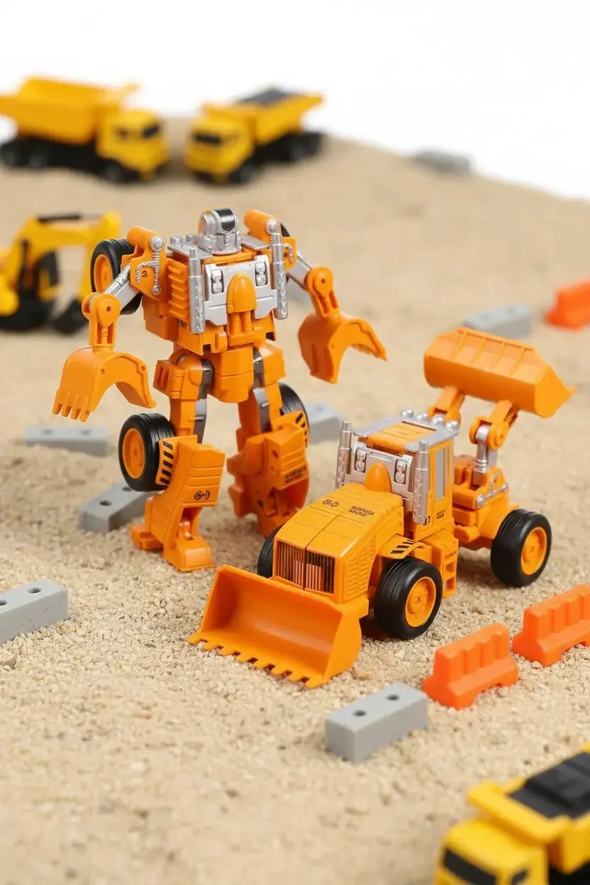 Miniso Lisanslı Robota Dönüşen Oyuncak Araba – Bulldozer 21 Cm