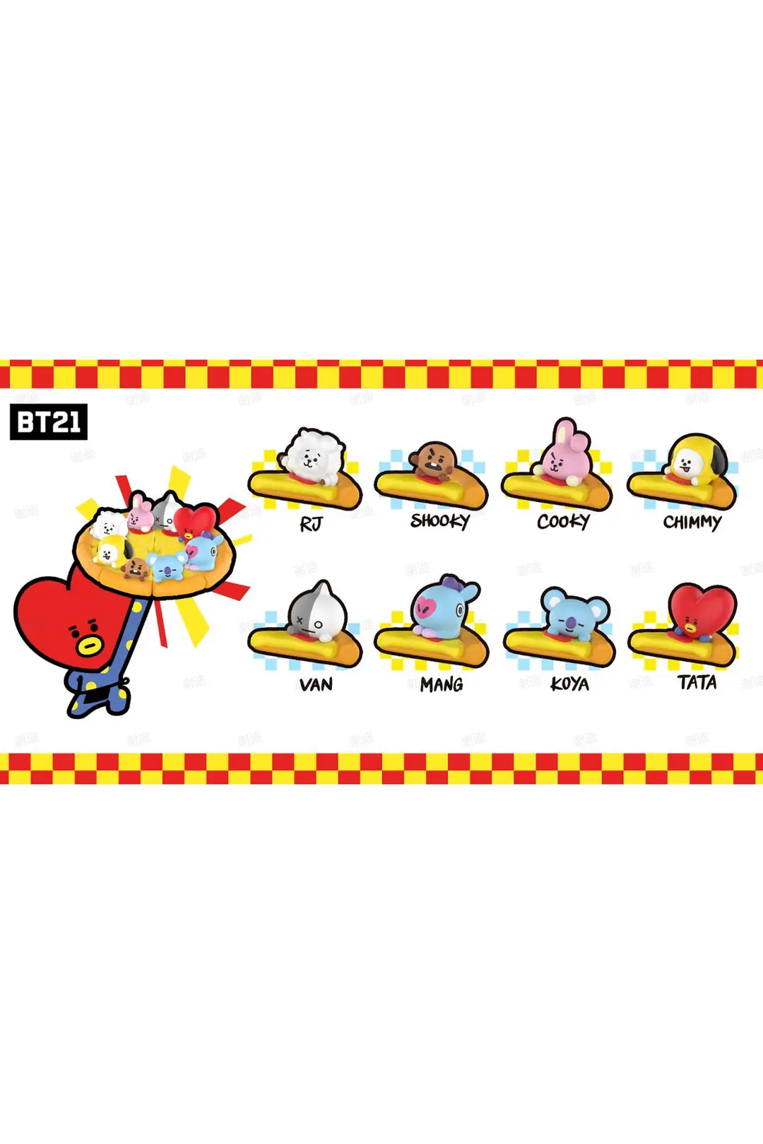 BT21 Lisanslı Pizza Koleksiyonu Mini Bean Figür