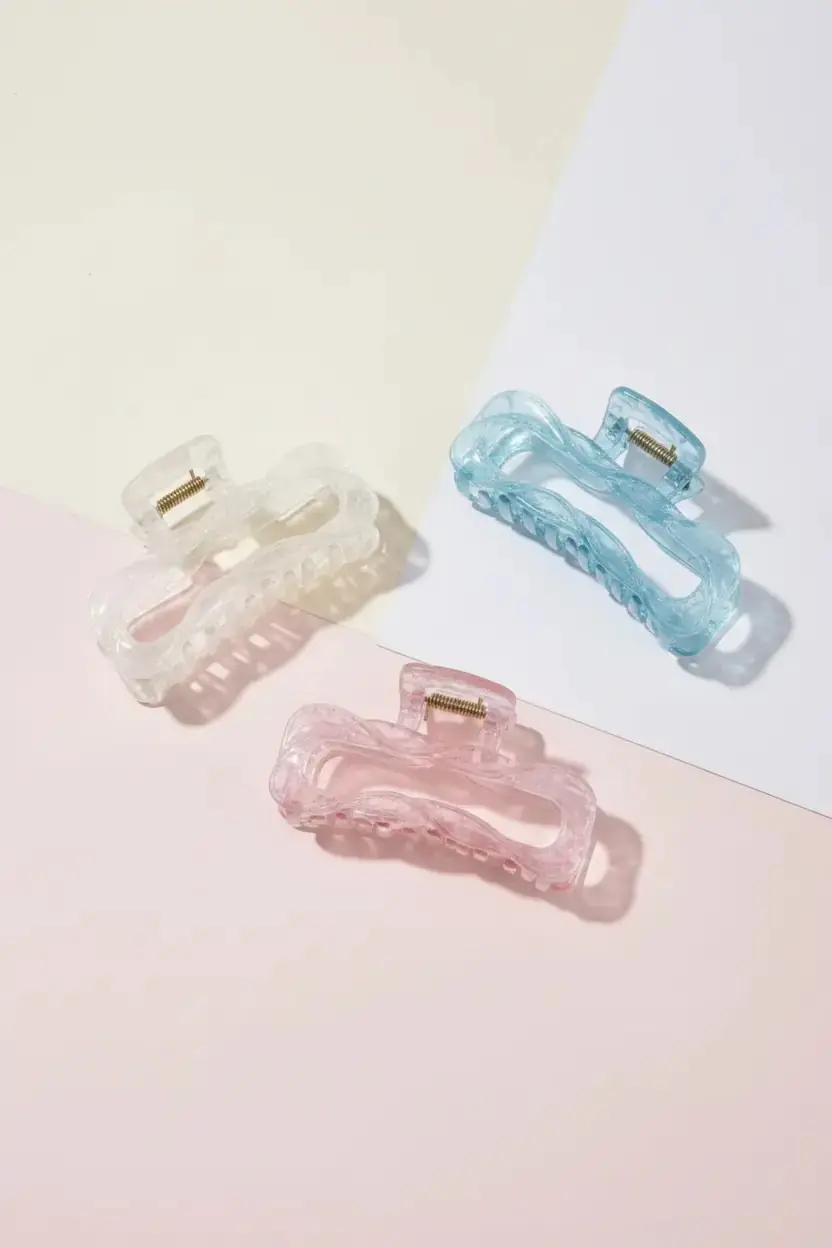 Miniso Lisanslı Basic Jöle Kare Saç Tokası – Karışık Renk 8 Cm