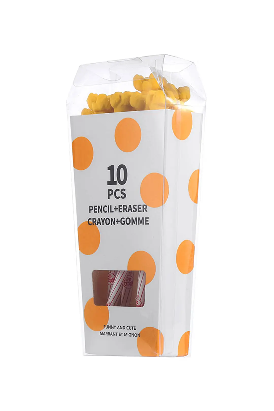 Miniso Lisanslı Patlamış Mısır Figürlü Kurşun Kalem Seti – 10'lu Paket – Eğlenceli Kırtasiye