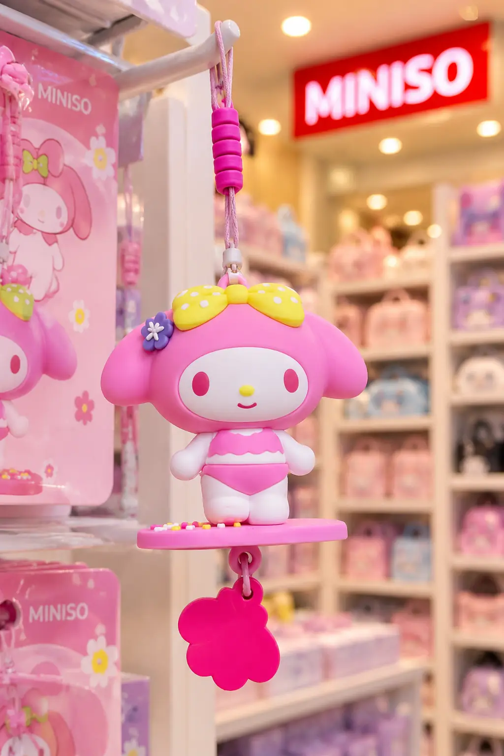 Sanrio Lisanslı Yaz Serisi My Melody Karakterli Dikiz Aynası Araba Süsü ve Dekoratif Araç Aksesuarı