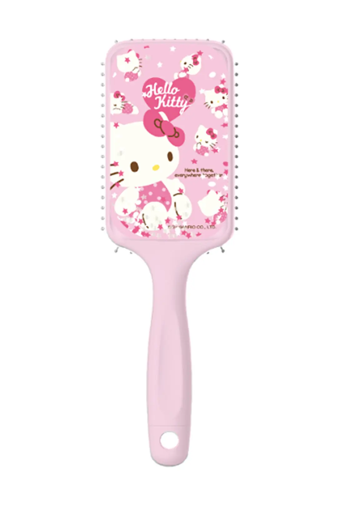 Sanrio Lisanslı Hello Kitty Pembe Serisi Simli Yastıklı Saç Fırçası – Konforlu ve Kolay Tarama 23 Cm