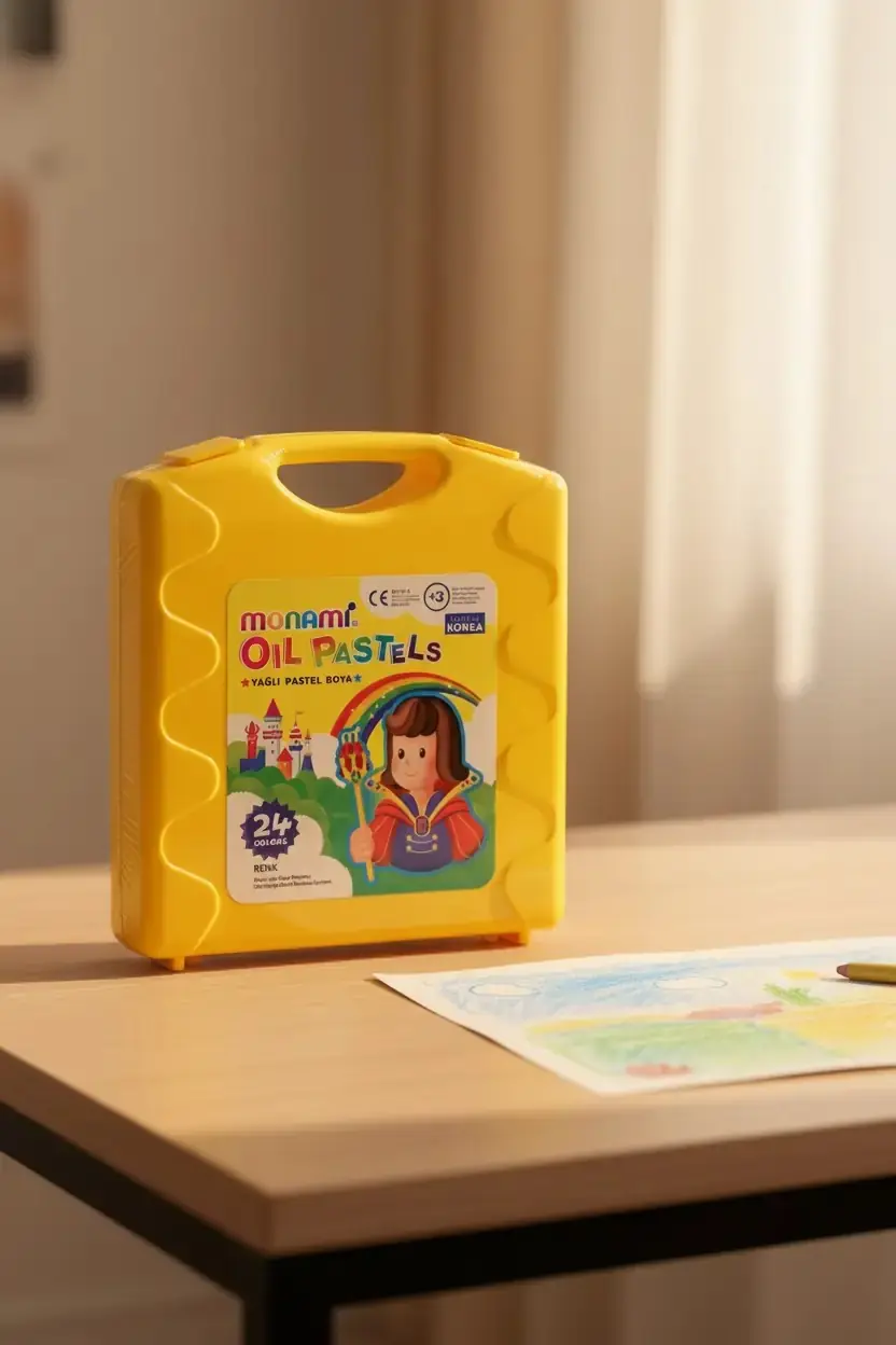 Monami Pastel Boya 24 Renk – Plastik Taşıma Kutulu Yağlı Pastel Seti