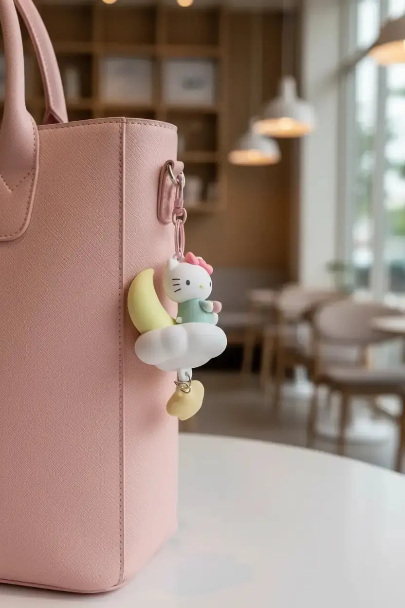 Sanrio Lisanslı Hello Kitty Sweet Dream Koleksiyonu Bulut Işıklı Anahtarlık – Yıldız Figürlü Model