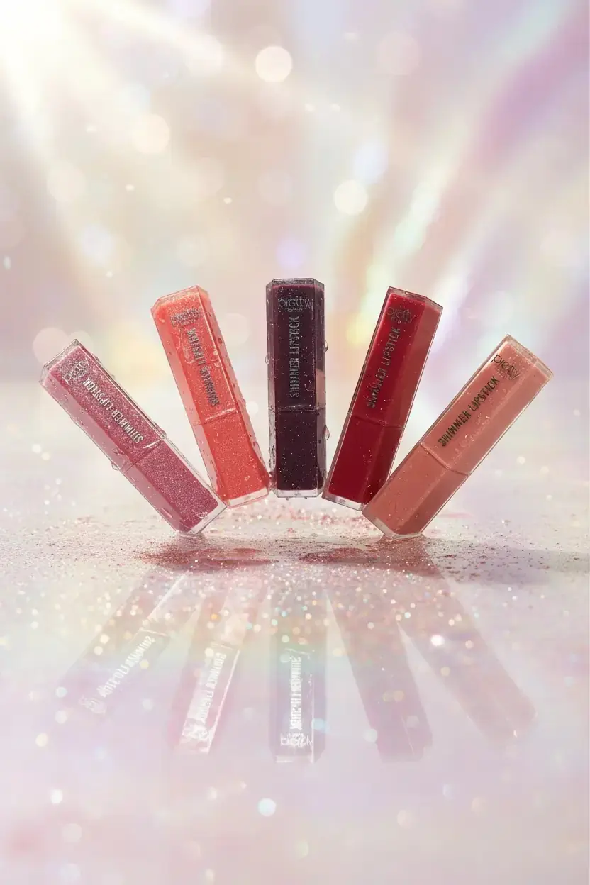 Pretty Shimmer Simli Lipstick Ruj – Işıltılı & Canlı Renk Veren Parlak Ruj