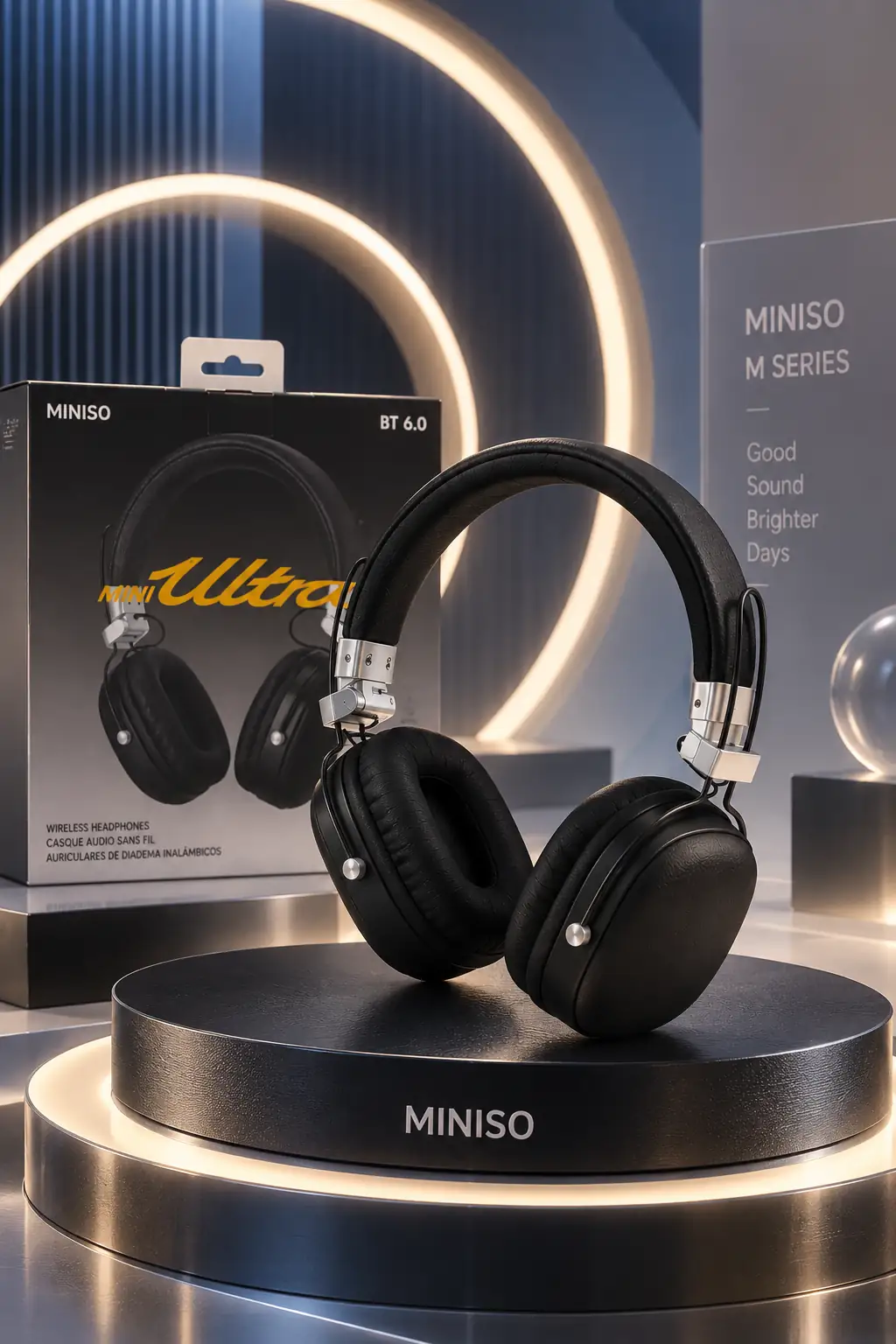 Miniso Lisanslı M Serisi Kablosuz Kulaklık P21 Siyah – Metal Detaylı Şık Model