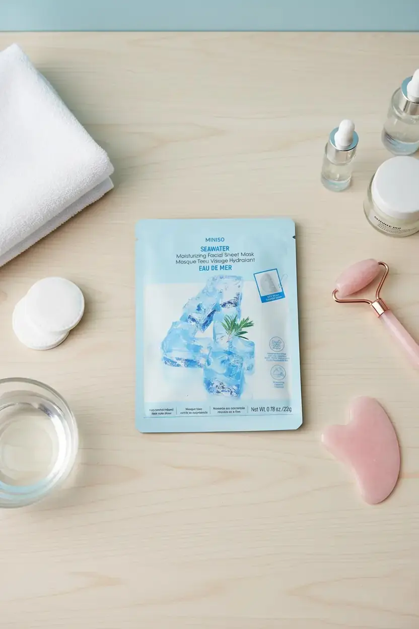 Miniso Lisanslı Deniz Suyu Nemlendirici Yüz Maskesi – Ferah ve Yumuşak Bakım