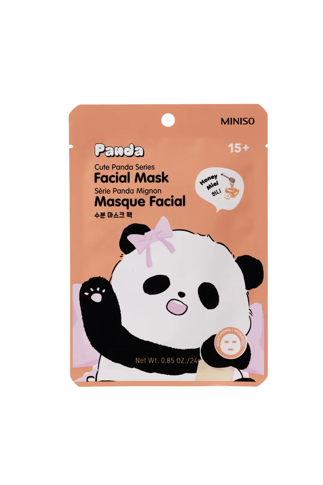 Miniso Lisanslı Sevimli Panda Serisi Yüz Maskesi – Besleyici Bal Özlü 17 Cm