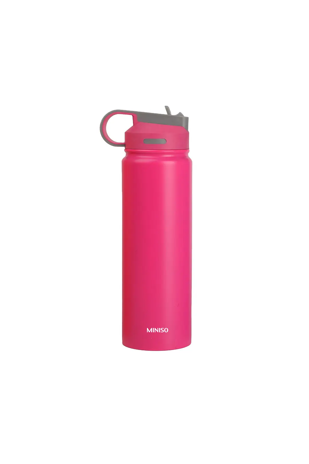 Miniso Lisanslı Klasik Tasarım Pipetli Çelik Suluk 900 ml – Sızdırmaz Kapaklı Pembe