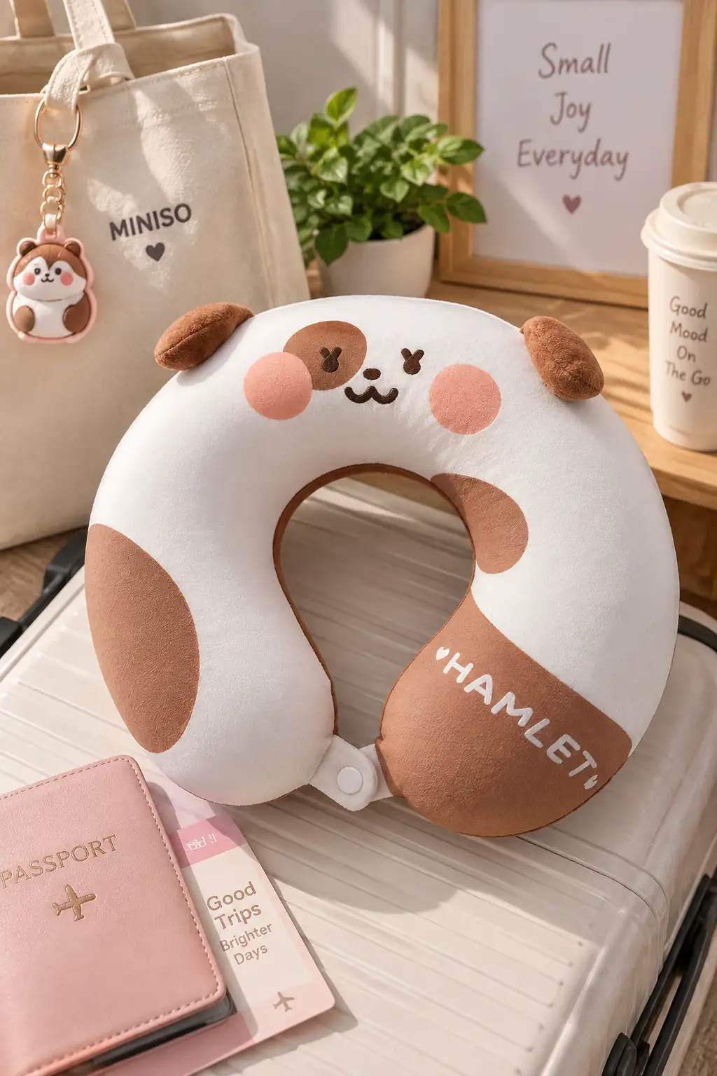 Miniso Lisanslı Mini Pals Hamlet Hamster Boyun Yastığı 30 Cm – Hafızalı Köpük Konfor