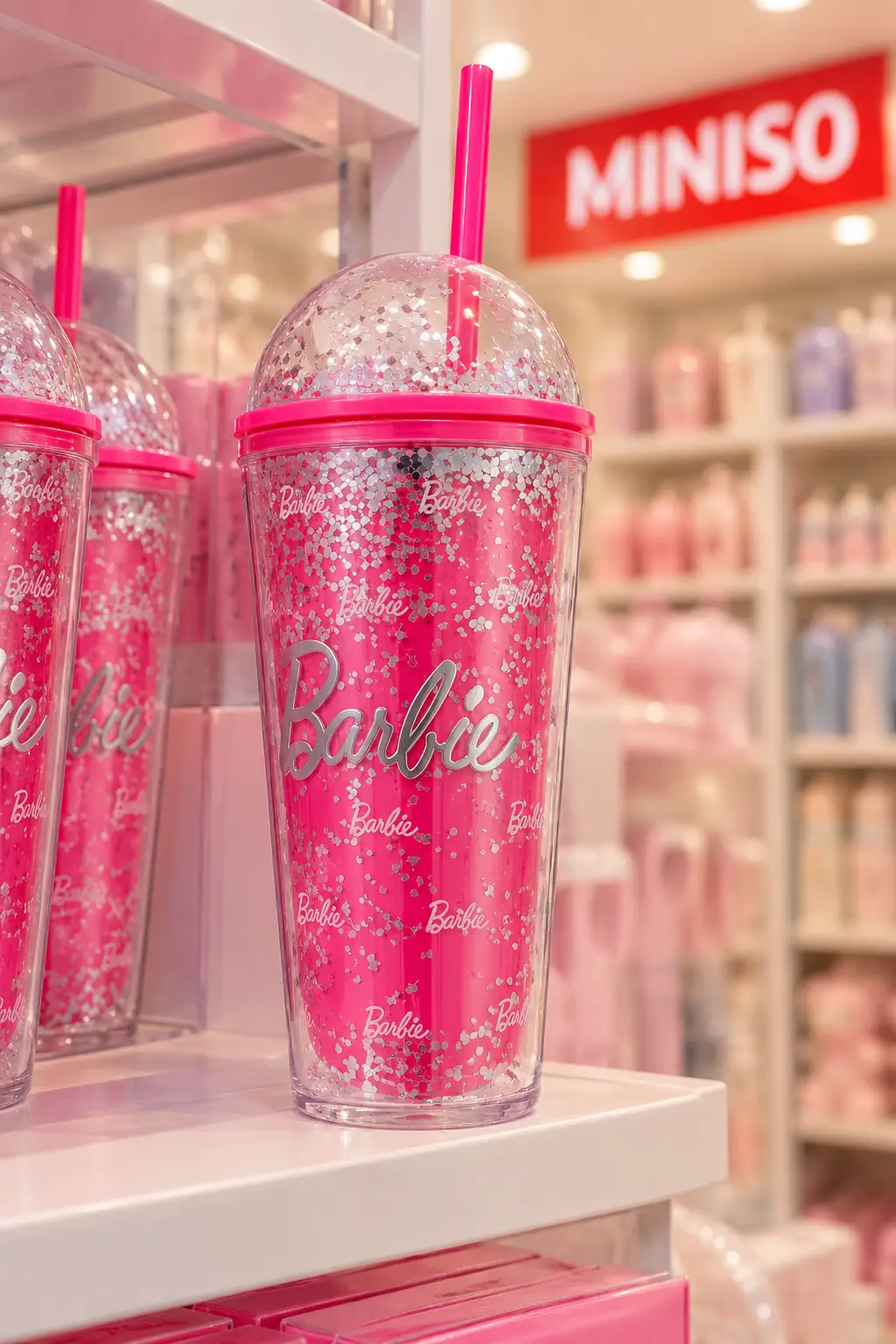 Barbie Lisanslı Çift Cidarlı Pipetli Şişe 600 ml – Pembe Tasarım
