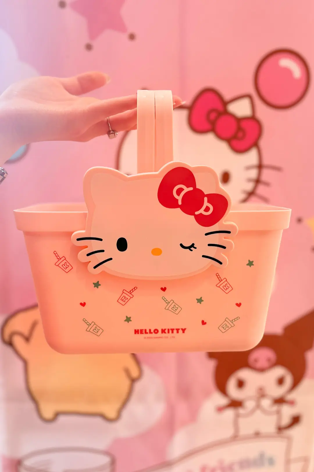 Sanrio Lisanslı Saplı Sepet (Hello Kitty)