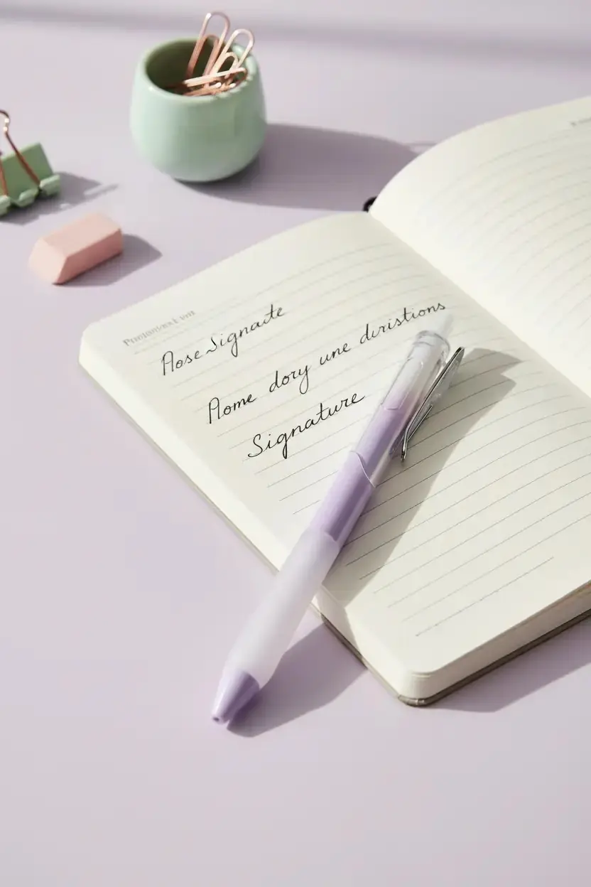 Miniso Lisanslı Pastel Seri İmza Kalemi 0,5 mm – Siyah Mürekkepli Mor Gövde