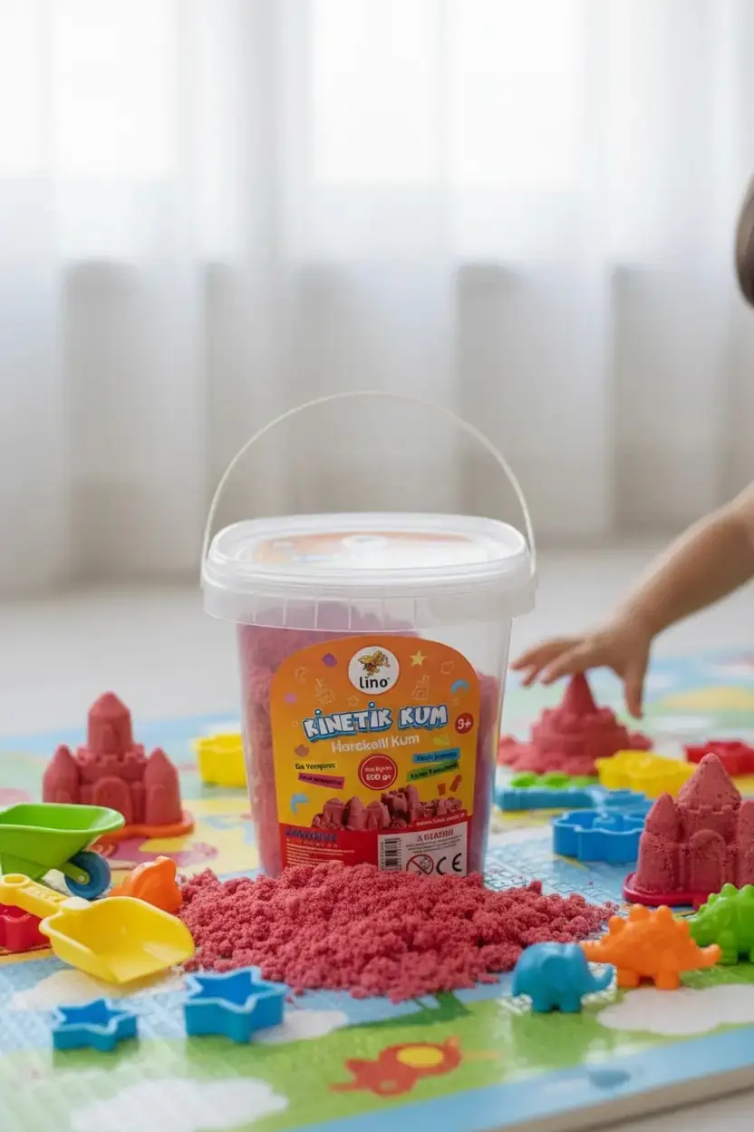 Lino Kinetik Kum 500 Gr – Kırmızı İle Eğlenceli Ve Yaratıcı Oyun