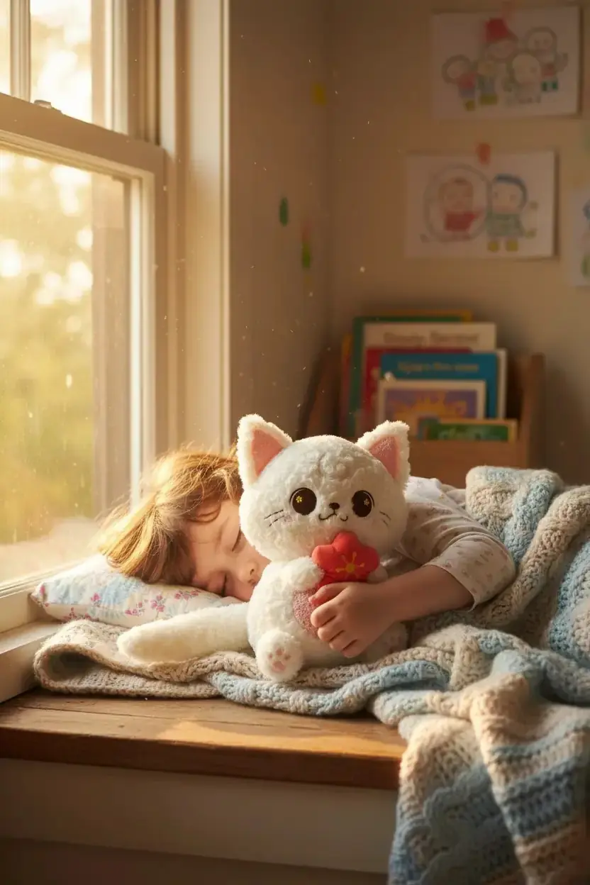 Miniso Lisanslı Çöl Yıldızı Peluş Oyuncak 40 Cm – Çiçekli Beyaz Tasarım