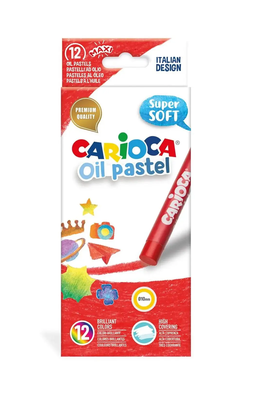Carioca Yağlı Pastel Boya 12'li – Maxi Boy Yumuşak Pastel Seti