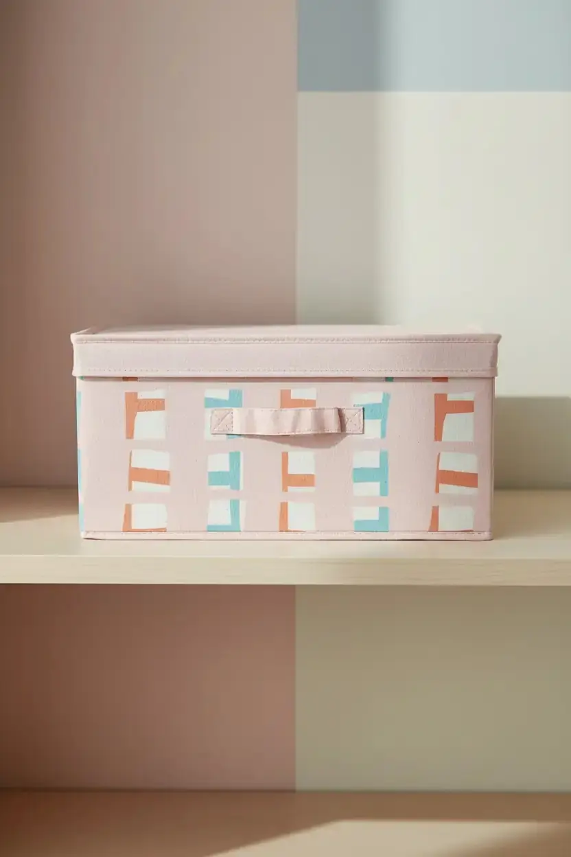 Miniso Lisanslı Kapaklı Katlanır Saklama Kutusu – Pembe Büyük Boy Elbise ve Eşya Düzenleyici Kutu 42 Cm