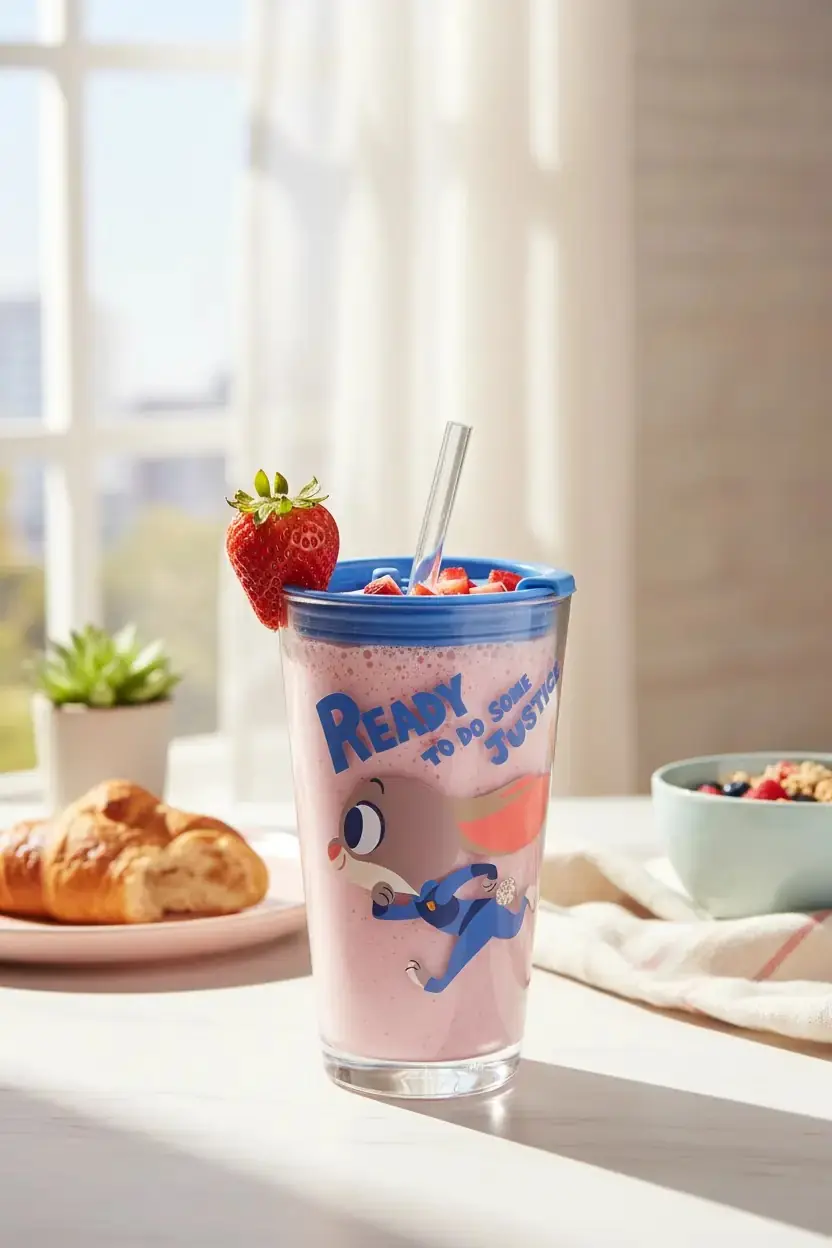 Disney Zootropolis Lisanslı Judy Pipetli Cam Bardak – Cam Kupa 430 mL