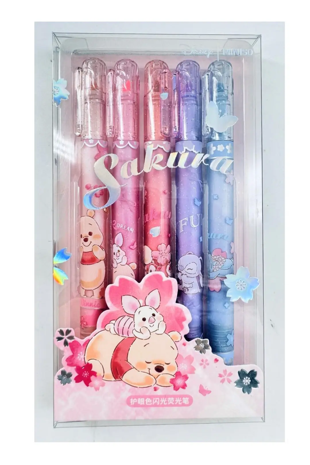 Disney Lisanslı Sakura Serisi Glitter Marker Kalem Seti 5 Adet – Işıltılı Renkler