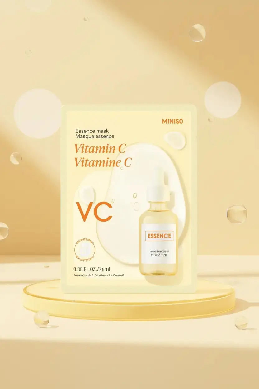 Miniso Lisanslı Essence C Vitaminli Kağıt Yüz Maskesi – Canlandırıcı Tek Kullanımlık Bakım