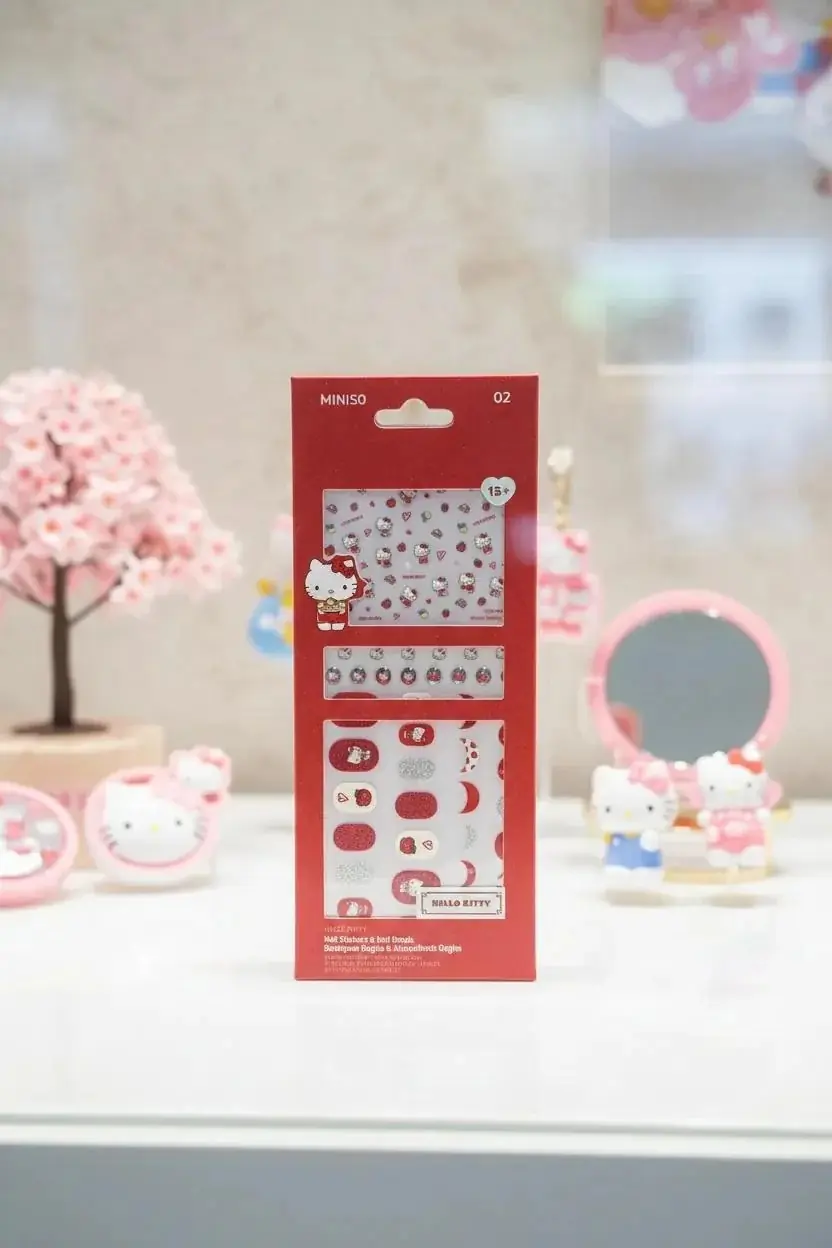Sanrio Hello Kitty Lisanslı Tırnak Süsü Ve Çıkartma Seti (02) – Pratik Nail Art Sticker Ve Aksesuarı 17,5 Cm