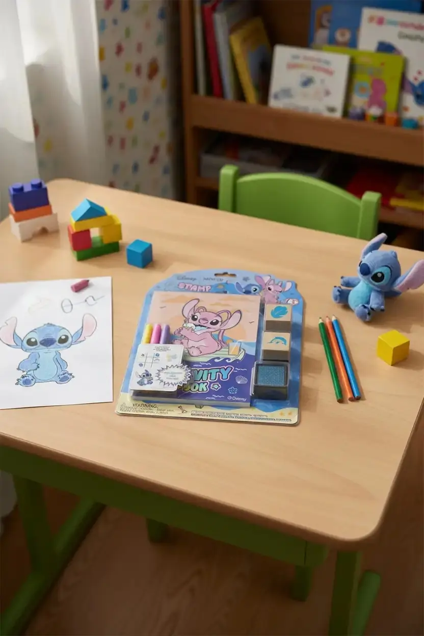 Disney Lilo ve Stitch Lisanslı Damga Boyama Seti Defter ve Kalem İçerikli Aktivite Seti