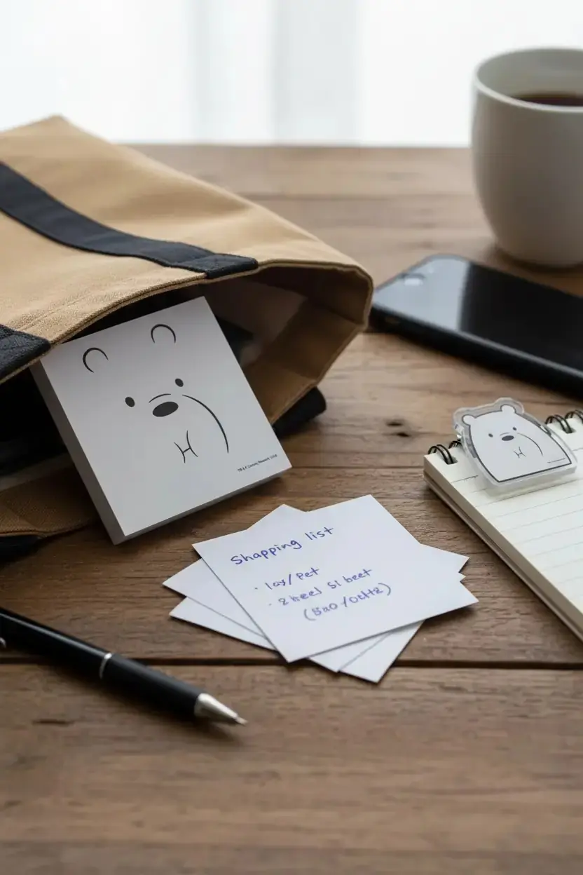 We Bare Bears Lisanslı Kutup Ayısı Not Kağıdı Seti – Klipsli 80 Yaprak