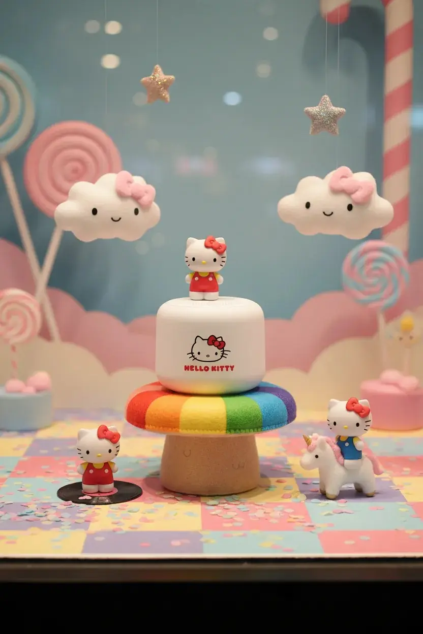 Hello Kitty Lisanslı Yuvarlak Bluetooth Hoparlör – Bluetooth 5.0 ve 6 Saat Kesintisiz Müzik BT2