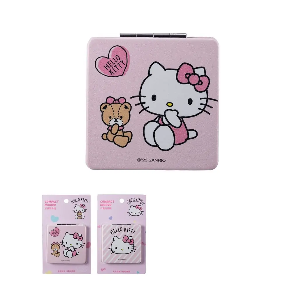 Sanrio Lisanslı Hello Kitty Çift Taraflı Katlanabilir Kompakt Makyaj Aynası
